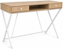 Rakstāmgalds ar atvilktnēm Akord Furniture Factory Crossline, 50 cm x 120 cm, 80.5 cm, balts krās./artisan oak krās.