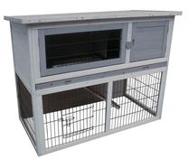 Grauzēju būris Beeztees Hutch Duplex, 114 cm x 60 cm x 90 cm, pelēka krās.