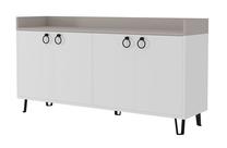 Komoda Kalune Design Dea 855DTE4202, ruda sp./balta sp., 80 cm x 140 cm x 36 cm