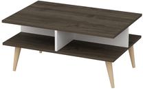 Kavos staliukas Kalune Design Poloo, balta sp./riešuto sp., 90 cm x 60 cm x 43 cm
