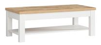 Žurnalinis staliukas Dreviso, ąžuolo sp./balta sp., 130 cm x 60 cm x 45 cm
