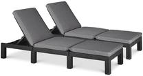 Lauko gultas Daytona Deluxe 003619, pilka sp./grafito sp., 195 cm x 65 cm x 25.5 cm, 2 vnt.