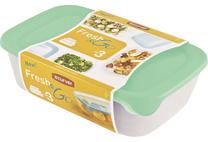Pārtikas trauks Curver Fresh&Go, 0.5 - 2 l, 25.6 cm x 16.7 cm, caurspīdīga krās./zaļa krās., 3 gab.