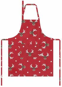 Priekšauts, ziemassvētku Homla Reindeer 212756, 80 cm x 60 cm, brūna krās./balta krās./sarkana krās.
