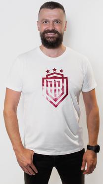 Футболка с короткими рукавами, мужские Dinamo Rīga, белый цв./красный цв., xl
