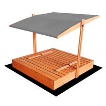 Песочница с песком 4IQ Hatis, 120 x 120 см, с крышкой, коричневый цв./серый цв., 285 кг