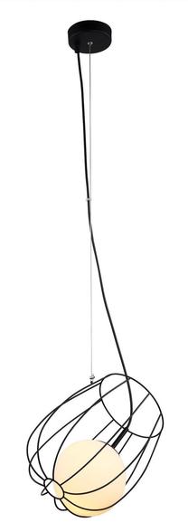 Valgusti rippuv Italux Melisa MDM-3943/1 BK, E27, 1 x 60 W, valge v./must v. / must v.
