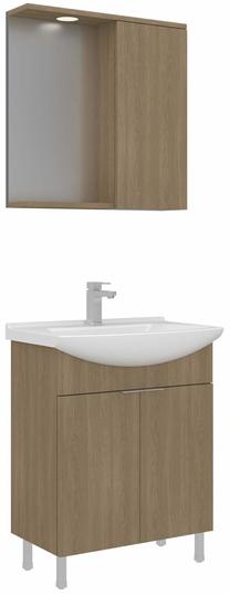 Vannas istabas mēbeļu komplekts Kalune Design Purus 65-438, ozola krās., 50 cm x 65 cm x 83 cm