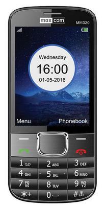 Telefons ar pogām Maxcom MM320, 16 GB, melns krās.