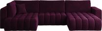 Kampinė sofa Bonito Velvetmat 25, tamsiai violetinė sp., dešininė, 170 x 340 cm x 92 cm