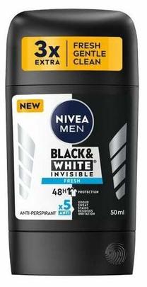 Vyriškas dezodorantas Nivea Men Invisible Black & White Fresh, 50 ml