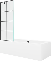 Vonia su sienele, laisvai pastatoma Mexen Cube, 170 cm x 80 cm x 40 cm, stačiakampis, balta sp.