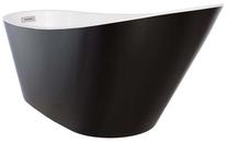 Vonia, laisvai pastatoma Besco Melody Black&White, 150 cm x 80 cm x 72 cm, ovalas, balta sp./juoda sp.