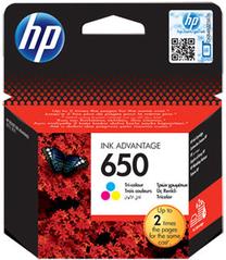 Rašalinio spausdintuvo kasetė HP 650, mėlyna sp./geltona sp./violetinė sp., 5 ml