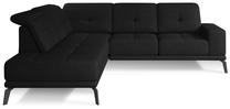 Kampinė sofa Theodore Flores 10, juoda sp., kairinė, 200 x 275 cm x 98 cm