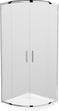 Dušo kabina Mexen Rio 863-090-090-01-30-4110, pusapvalė, 90 cm x 90 cm x 190 cm, balta sp./chromo sp./grūdintas