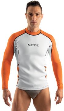Гидрокостюм Seac Fit Long Man 0110009280145A, белый цв./oранжевый цв.