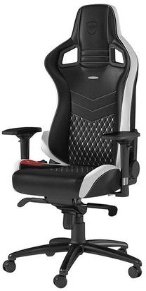 Žaidimų kėdė Noblechairs Epic Echtleder, balta/juoda/raudona