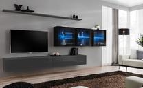 Svetainės baldų komplektas ASM Switch XVII Switch XVII, juodas/pilkas