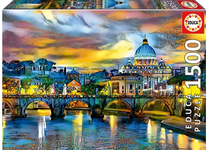 Dėlionė Educa St. Peters Basilica And The St. Angelo Bridge 19617, 60 cm x 85 cm, 1500 vnt., įvairių spalvų