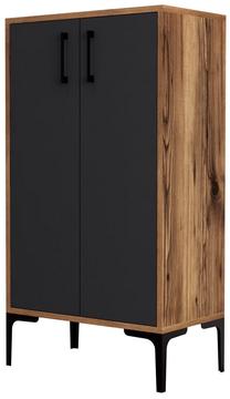 Batų spintelė Kalune Design Prag 845HCT4107, ruda sp./juoda sp., 35 cm x 60 cm x 111 cm