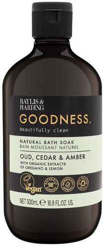 Vonios ekstraktas Baylis & Harding Natural Bath Soak Goodness Oud, Cedar & Amber, 500 ml