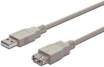Laidas Assmann AK-300202-050-E USB 2.0 A female, USB 2.0 A male, 0.5 m, šviesiai ruda sp.