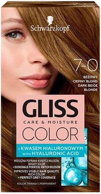Matu krāsa Schwarzkopf Gliss Color Care & Moisture, dark beige blonde krās., 7-0, 60 ml