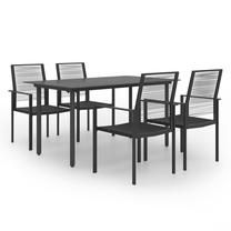 Āra mēbeļu komplekts VLX PVC Rattan, melns krās., 4 sēdvietas