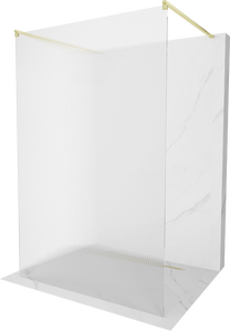 Dušo sienelė Mexen Kioto Walk-in, 120 cm x 200 cm, brushed gold sp./grūdintas