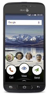 Mobilusis telefonas Doro, juoda sp. Prekė su pažeista pakuote.