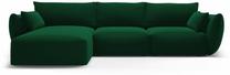 Kampinė sofa Cosmopolitan Design Matera, žalia sp., kairinė, 171 x 280 cm x 85 cm