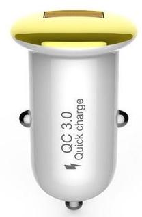 Automobilinis įkroviklis Devia Mushroom, USB, aukso sp., 18 W