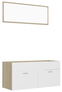 Vannas istabas mēbeļu komplekts VLX 804814, ozola krās./balts krās., 38.5 cm x 100 cm x 46 cm