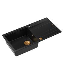 Кухонная мойка Quadron Evan 146 XL, гранит, 100 см x 50 см x 21 см, черный цв./медный цв.