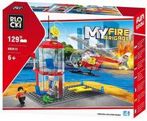 Konstruktorius Blocki MyFireBrigade Sraigtasparnis ir valdymo bokštas KB0812, 129 vnt.
