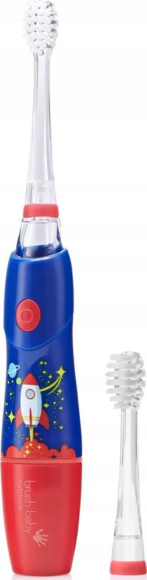 Elektrinis dantų šepetėlis Brush-baby KidzSonic Rocket, mėlyna sp./raudona sp.
