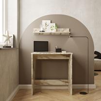 Rašomasis stalas Kalune Design LE1-EF, 44.5 cm x 72 cm, 73.8 cm, balta sp./smėlio sp.