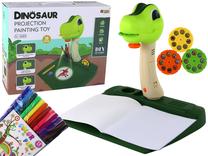 Zīmēšanas projektors, dinozaurs Lean Toys Board, zaļa krās.