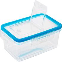 Toidukarp Branq Q-lock, 0.65 l, 15.8 cm x 10.6 cm, läbipaistev v./sinine v.