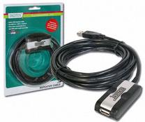 Vads Digitus USB A Male / A Female USB 2.0 A female, USB 2.0 B male, 5 m, melna krās.