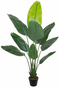 Dirbtinis augalas vazone Home4you Wind Bird of Paradise, juoda sp./žalia sp., 150 cm