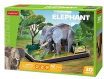 3D dėlionė Cubicfun Elephant, 42 cm x 24 cm, 42 vnt.