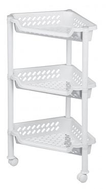 Vonios kambario lentyna Plast Team Triangular, 38.5 cm x 68 cm x 26 cm, balta