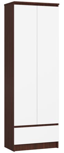 Biuro spinta Akord R60, balta sp./tamsiai ruda sp., 180 cm x 60 cm x 35 cm
