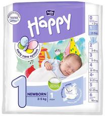 Sauskelnės Happy Newborn S1, 1 dydis, 5 kg