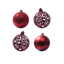 Eglutės žaisliukų rinkinys Christmas Touch N3/8004BSYR, raudona sp., 8 cm, plastikas, 4 vnt.
