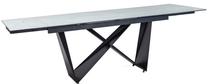 Stalas išskleidžiamas Cavalli II, balta sp./juoda sp., 160 cm x 75 cm x 90 cm