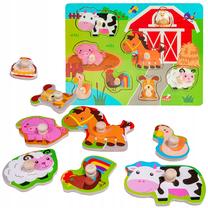 Medinė dėlionė Smily Play Little Farm SPW83605, 22 cm x 30 cm, įvairių spalvų