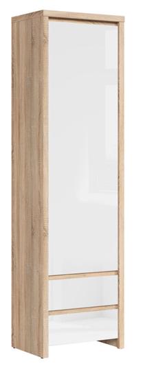 Spinta Kaspian S128-REG1D2S-DSO/BIP, balta sp./sonoma ąžuolo sp., 40.5 cm x 56 cm x 200.5 cm